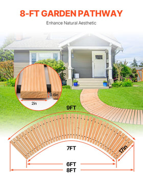 VEVOR cedar walkway non-slip surface for safe footing in wet conditions.