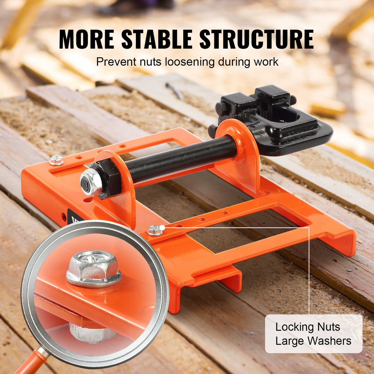 VEVOR Chainsaw Mill cast iron body delivers durable outdoor milling.
