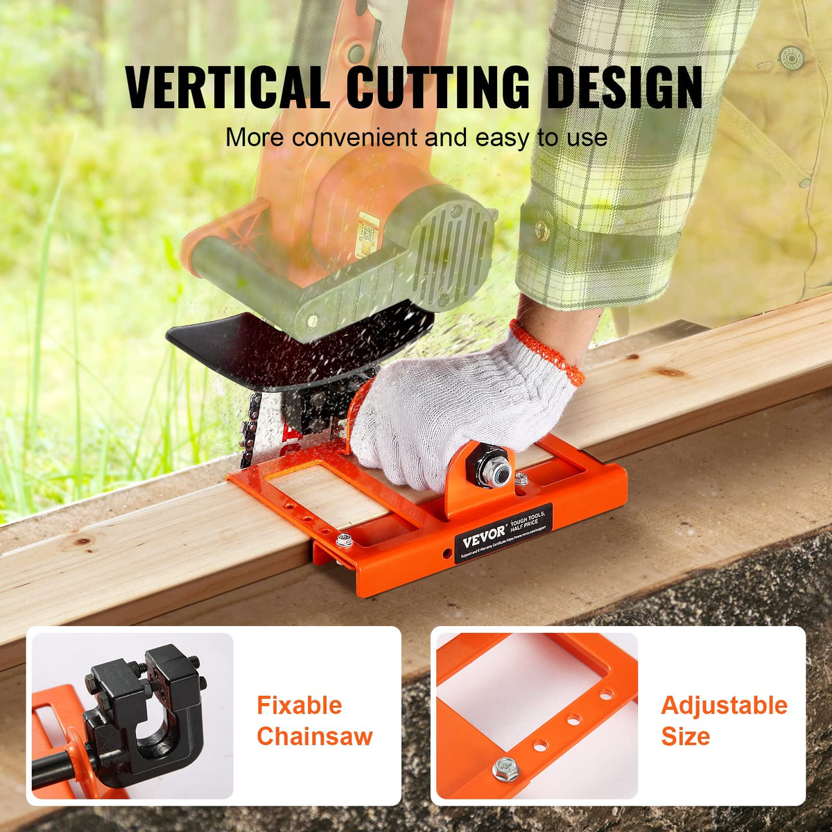 VEVOR Chainsaw Mill weighs 1.45 kg for easy one-hand portability.
