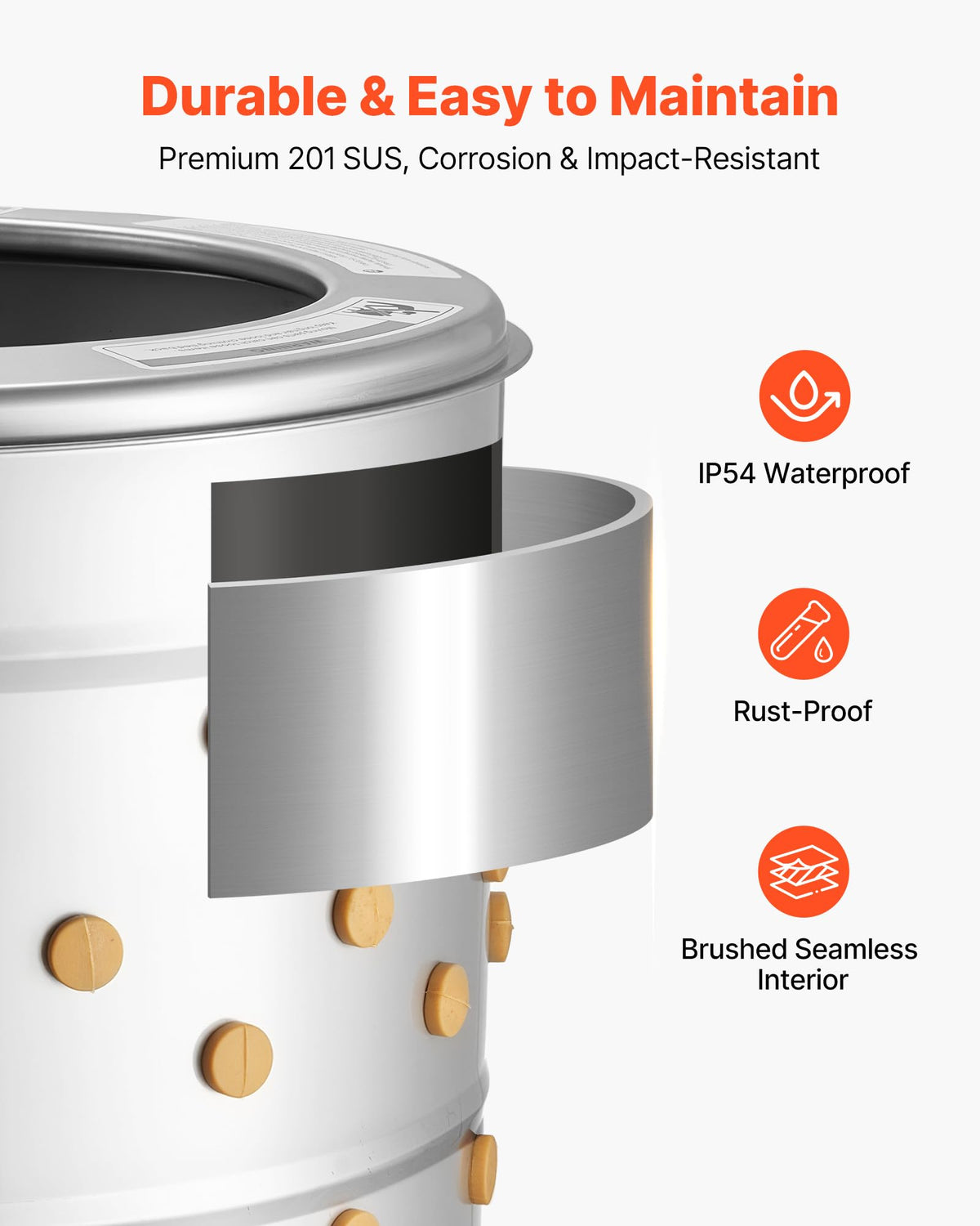 VEVOR 275 RPM drum speed supports quick processing of two birds at once.