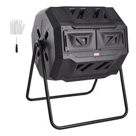 VEVOR 43-gallon dual-chamber compost bin ready for continuous operation.