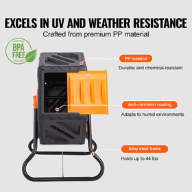 VEVOR steel frame offers durable support for outdoor use.