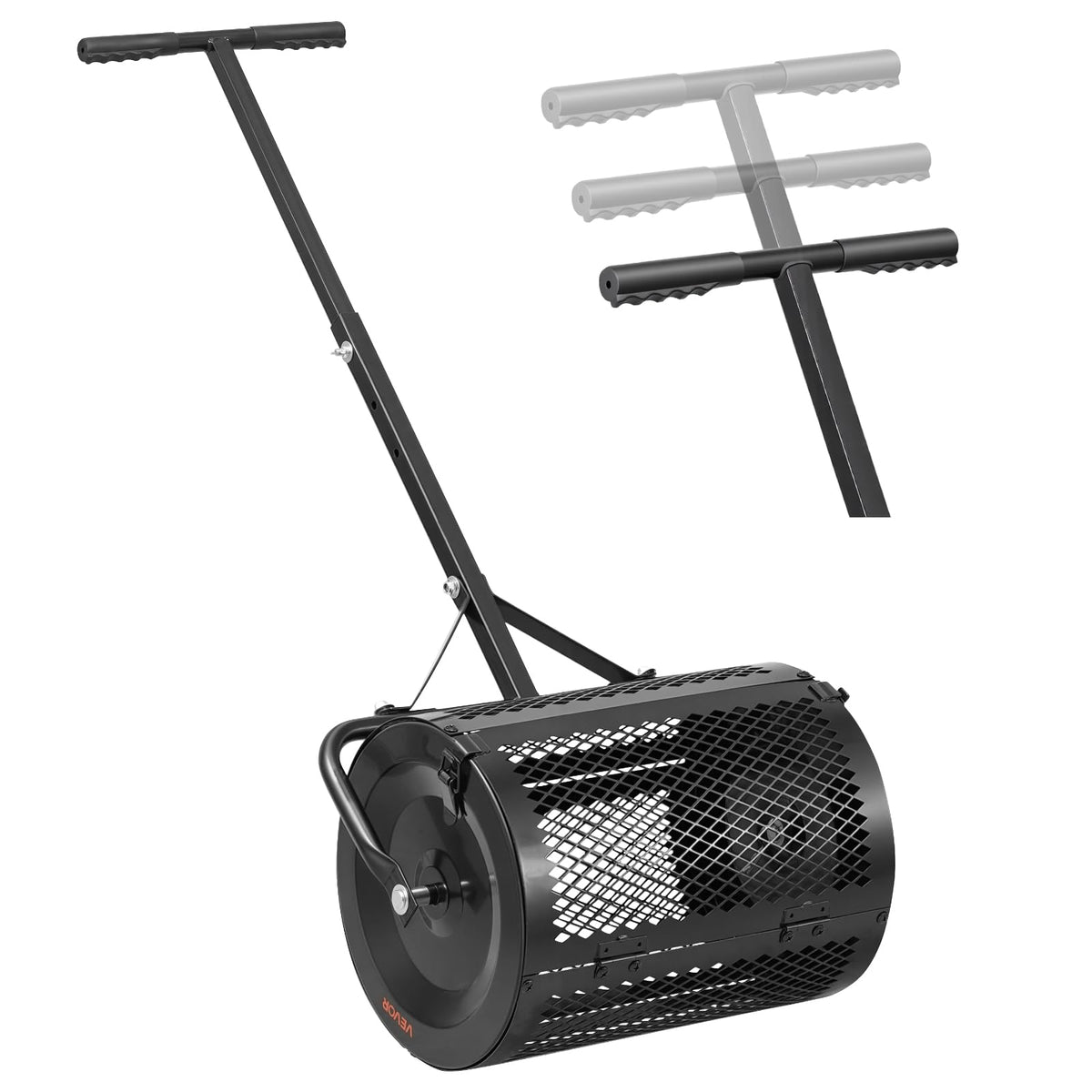 VEVOR compost spreader drum wide for even distribution across lawns
