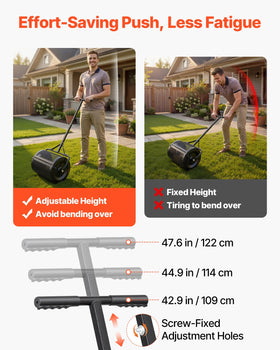VEVOR compost spreader side latches prevent accidental opening during use