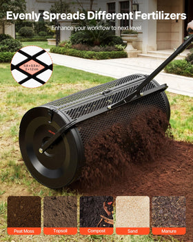 VEVOR spreader tow hitch in action for tractor or ATV towing.