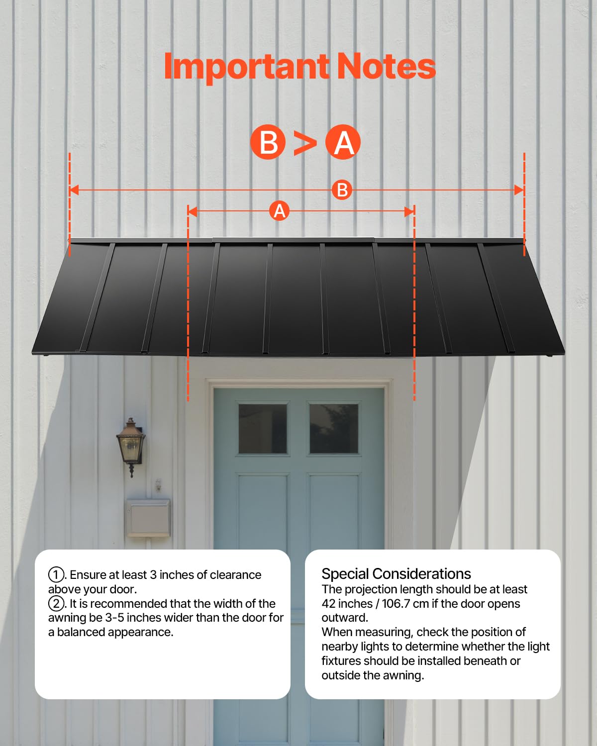 VEVOR door entrance protection minimizes weather exposure.