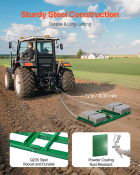 VEVOR drag harrow adjustable bars improve weight distribution for even coverage