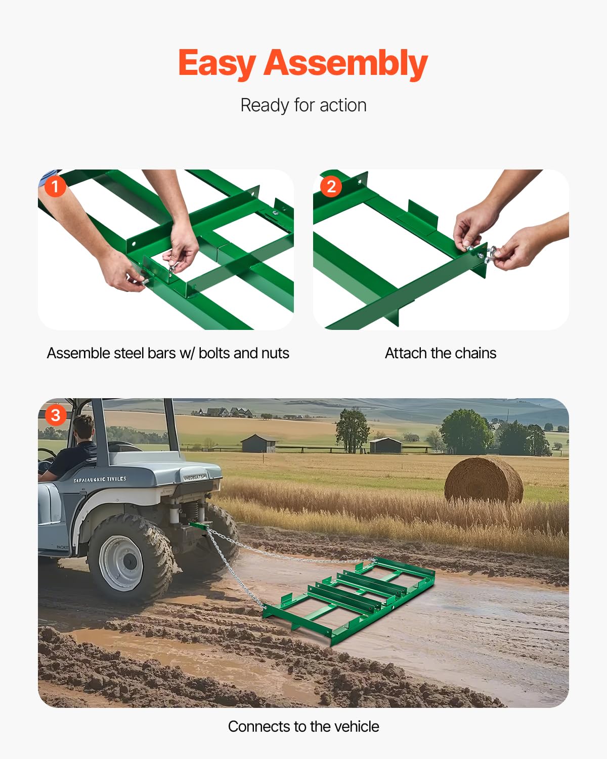 VEVOR drag harrow driveway grader for gravel and dirt driveways