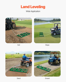 VEVOR drag harrow green powder coating resists rust outdoors