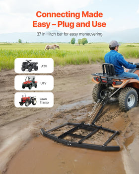 VEVOR drag harrow hitch width 1.77 inches for versatile compatibility.