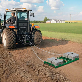 VEVOR drag harrow levels soil grass sand and gravel on uneven ground