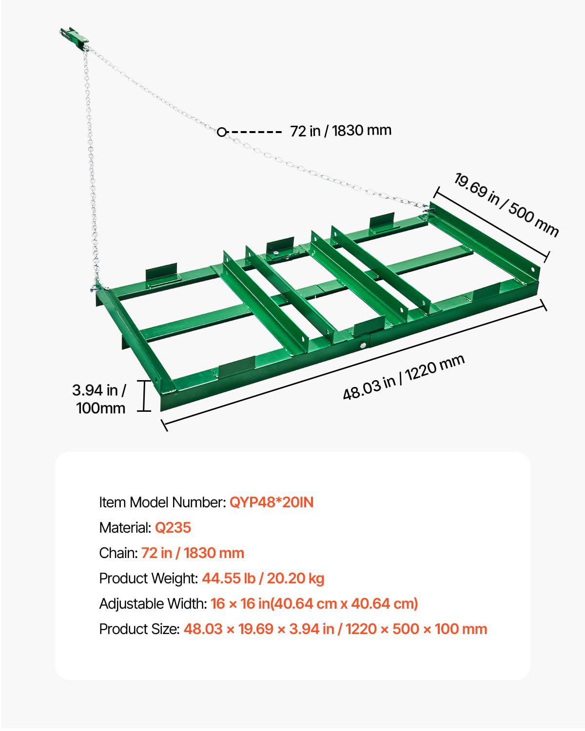 VEVOR drag harrow quick hitch assembly enables fast setup