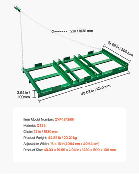 VEVOR drag harrow quick hitch assembly enables fast setup
