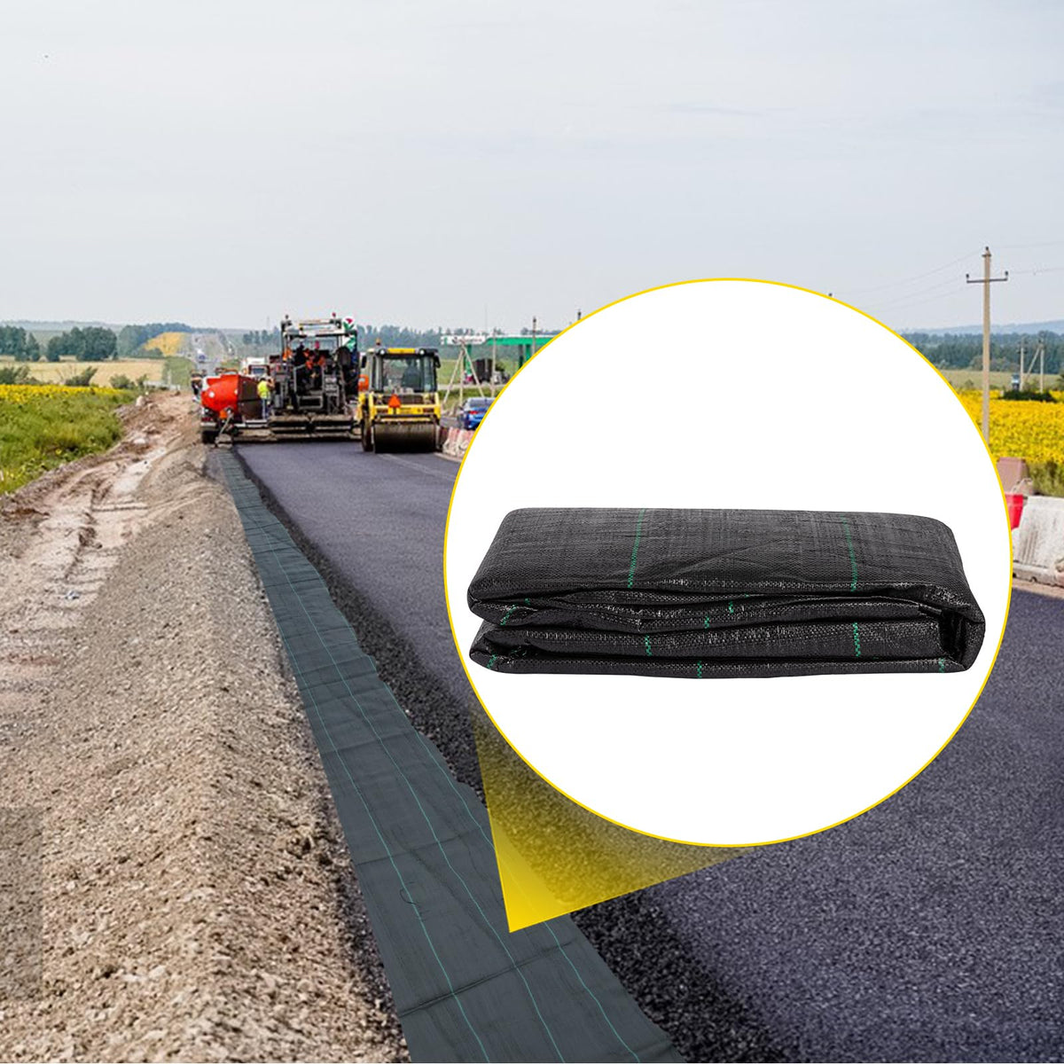 VEVOR Driveway Fabric can be cut to fit irregular driveways.