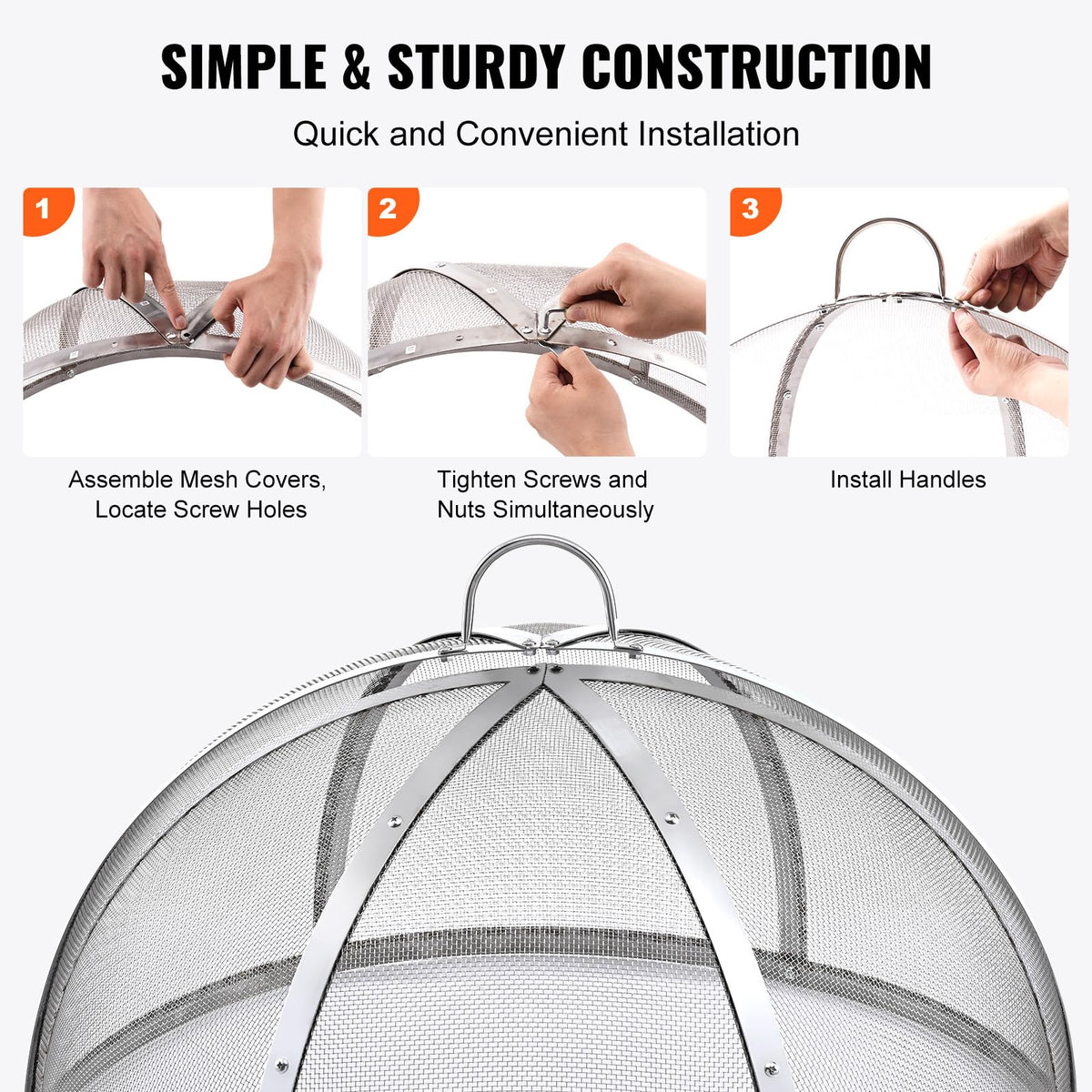VEVOR dual-handle design eases lifting and access to the fire screen