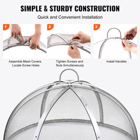 VEVOR dual-handle design eases lifting and access to the fire screen
