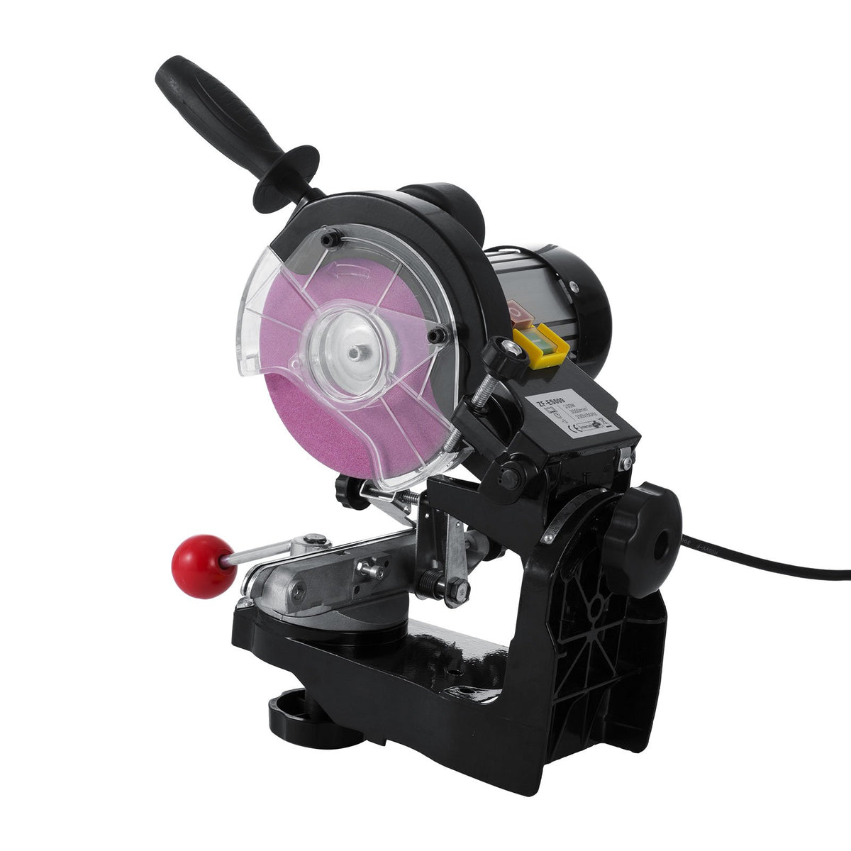 VEVOR electric sharpener with tilting vise for semi-chisel and chisel cutters.