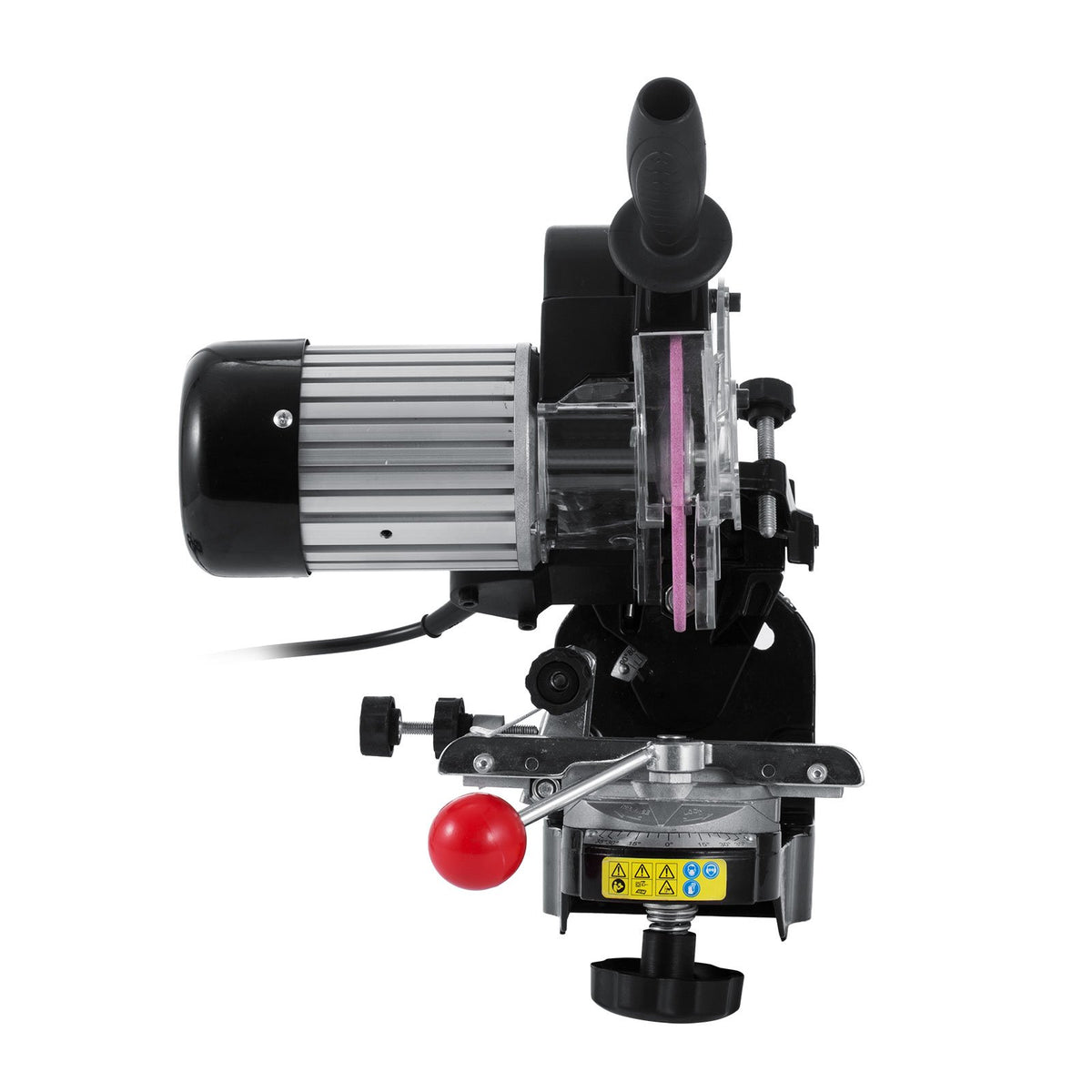 VEVOR electric chainsaw sharpener with work light for precise work in dim areas.