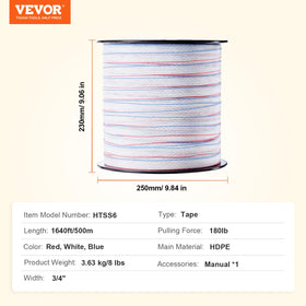 VEVOR included reel simplifies winding and setup.