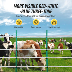 VEVOR tape is 3/4 inch wide for stable fencing.