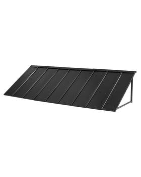 VEVOR fixed metal awning over doorway provides durable sun and rain protection.