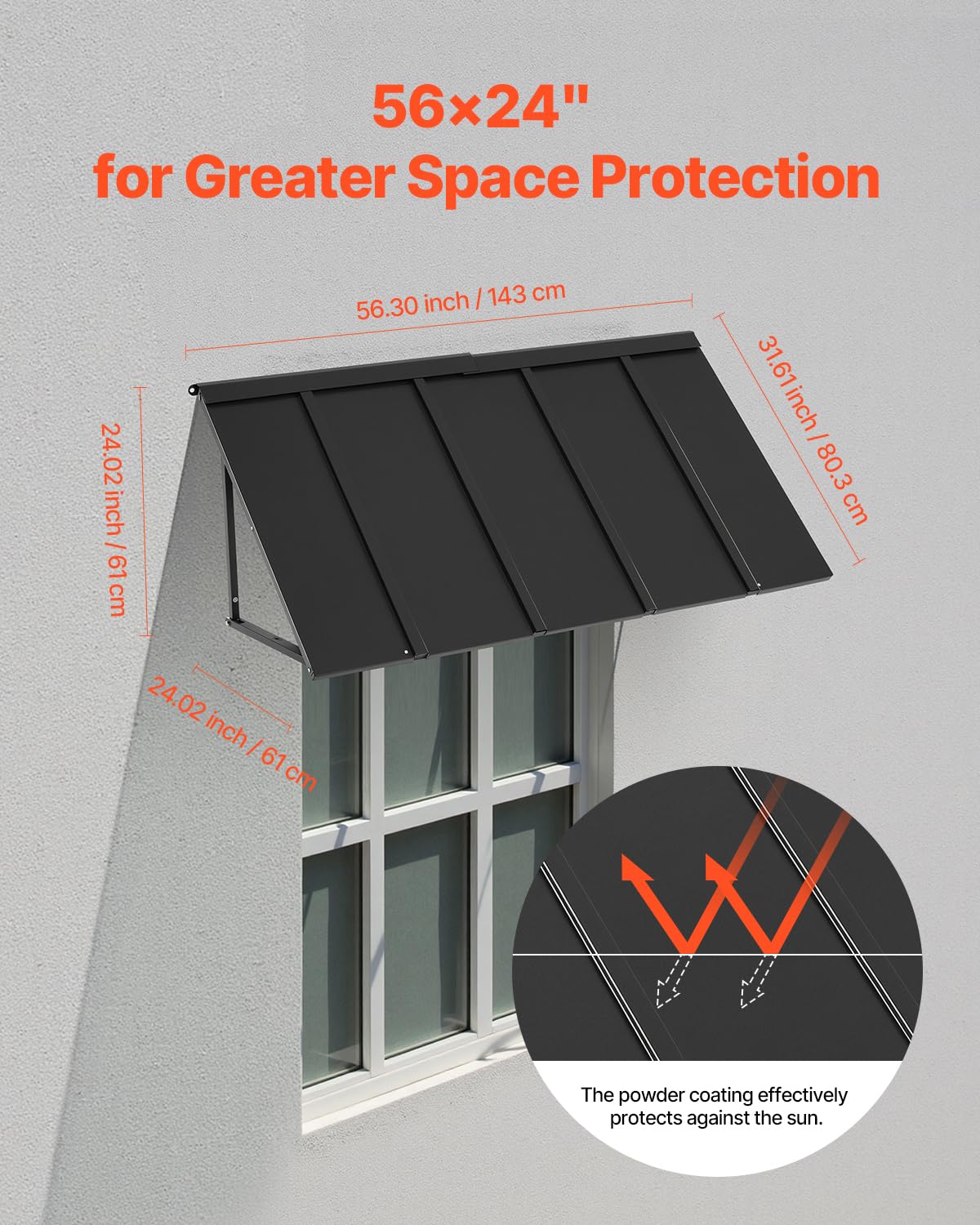 VEVOR triangle support close-up highlights stable construction for rainy days