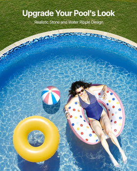 VEVOR flat bottom liner fits securely on 8ft round pools