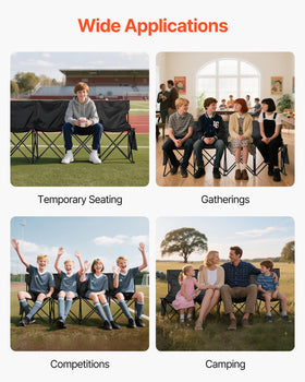 VEVOR foldable bench with metal frame provides stability
