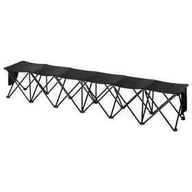 VEVOR unfolded six-seat sideline bench for outdoor use