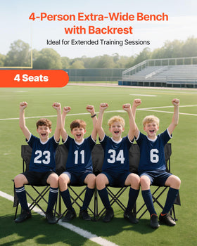 VEVOR folding soccer bench with side pockets for essentials