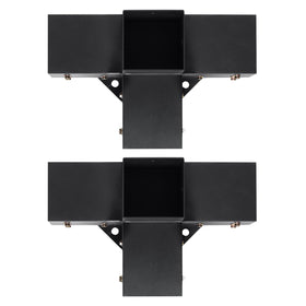 VEVOR four-way pergola bracket drainage-holes illustrates lifespan-preserving design.