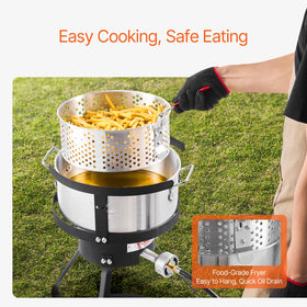 VEVOR fryer thermometer monitoring oil temperature for crispy results