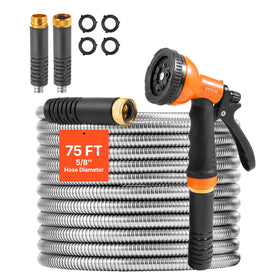 VEVOR garden hose metal 75 ft durable and corrosion-resistant for outdoor use