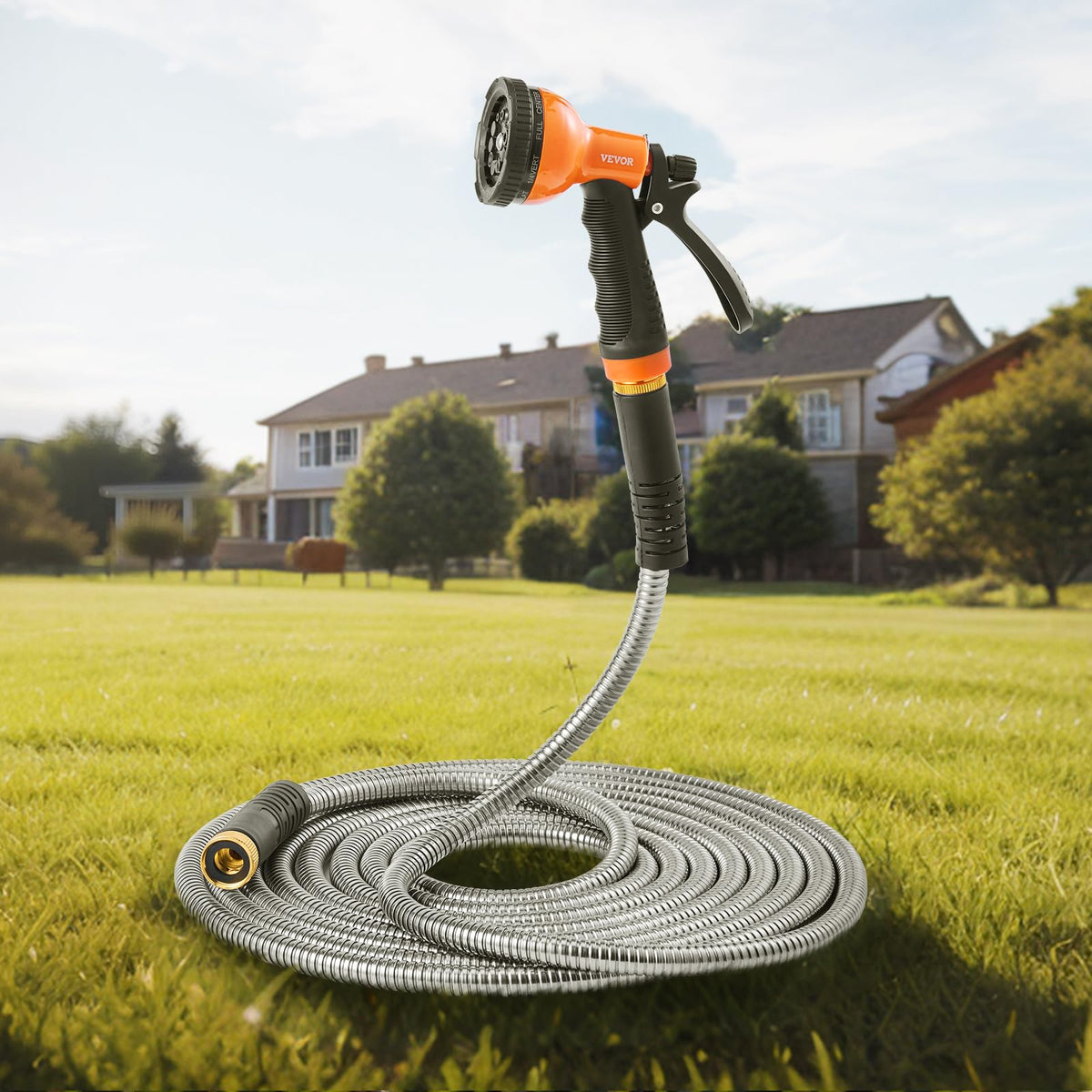 VEVOR garden hose metal 75 ft ideal for outdoor cleaning tasks