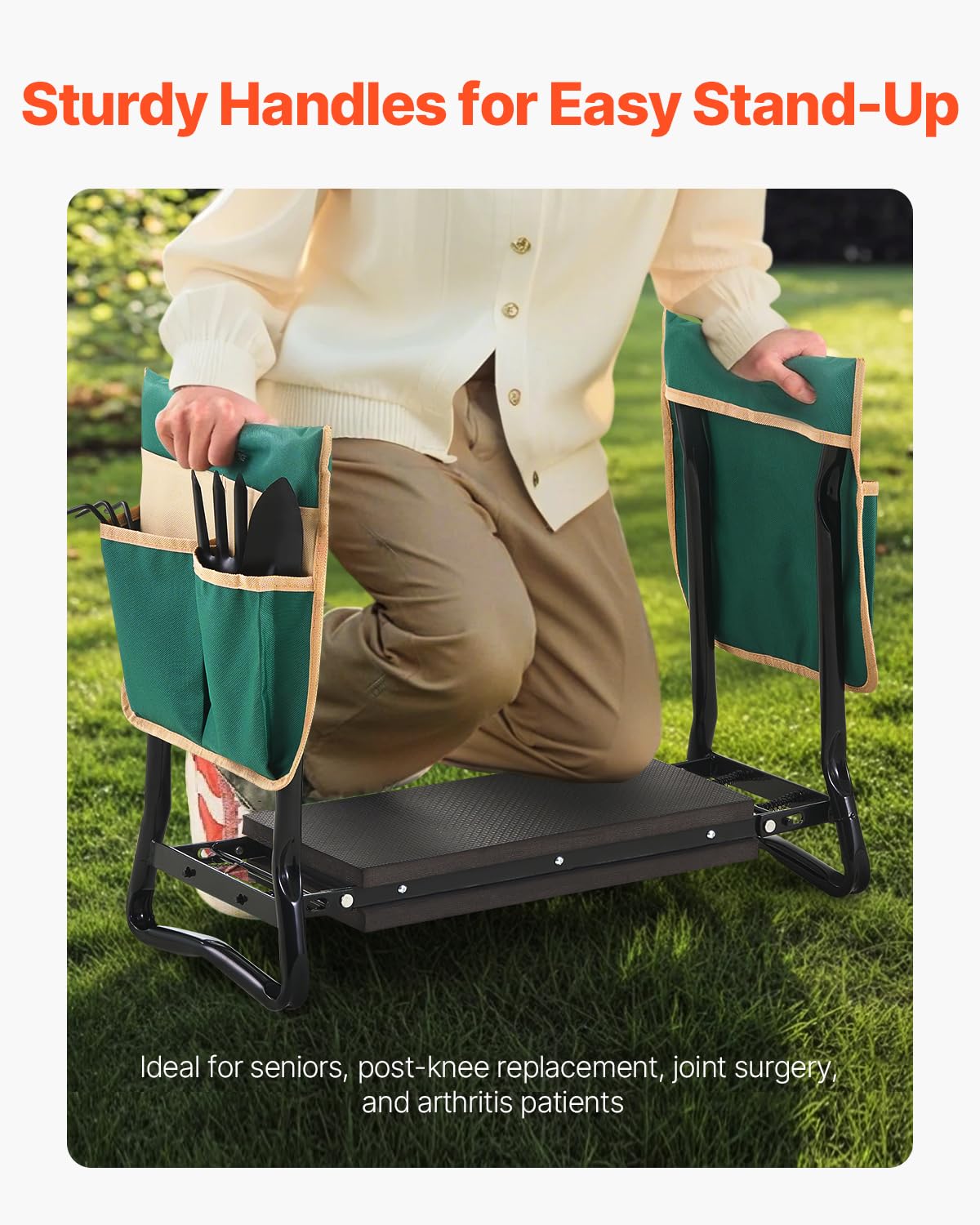 VEVOR kneeler with dual tool pouches keeps essentials within reach