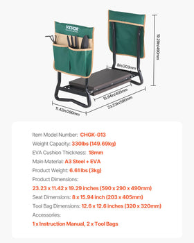 VEVOR padded seat aids comfortable transitions between kneeling and sitting