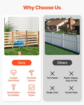 VEVOR wood fence panels showcase natural grain for a warm backyard vibe.