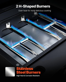 VEVOR Gas Griddle with lid closed for weather protection and heat retention