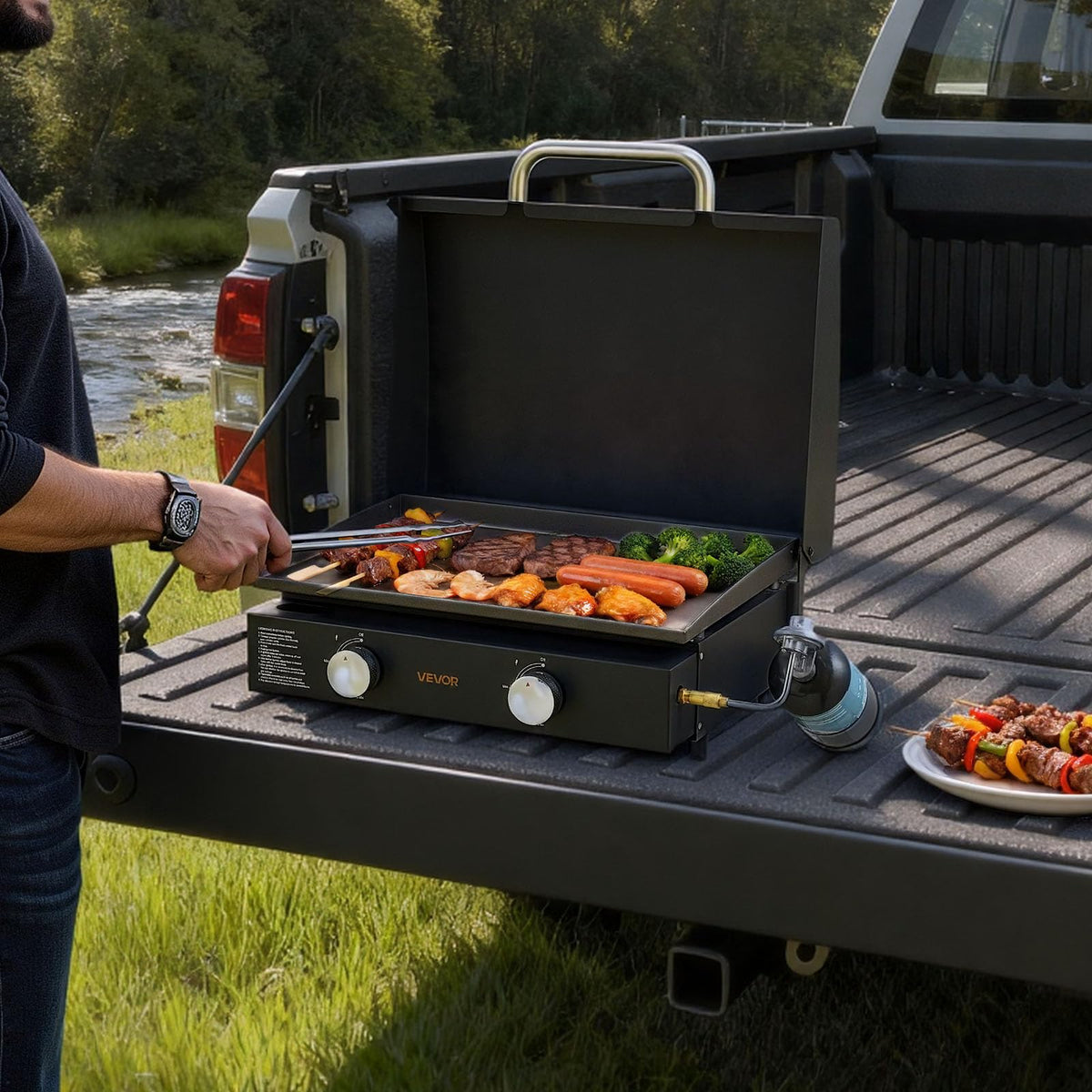 VEVOR Gas Griddle portable assembly highlights quick setup without tools