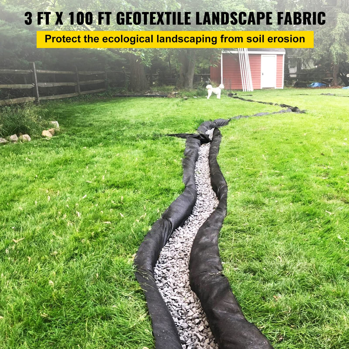 VEVOR Geotextile landscape 8oz tensile detail showing strength
