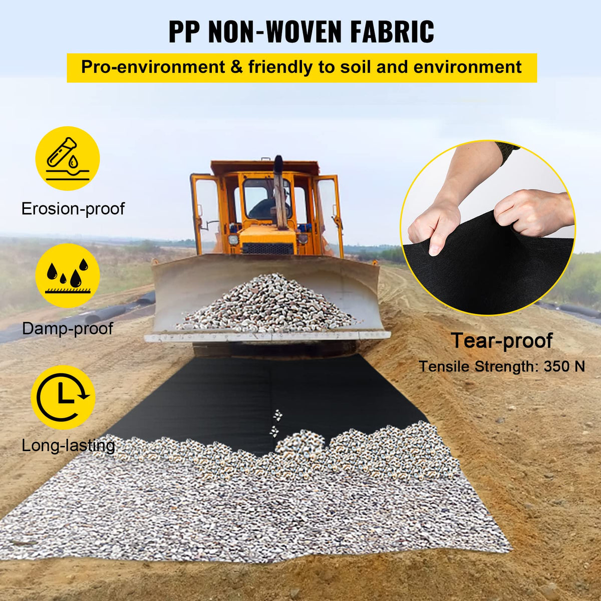 VEVOR needle-punched close-up of stable non-woven fabric