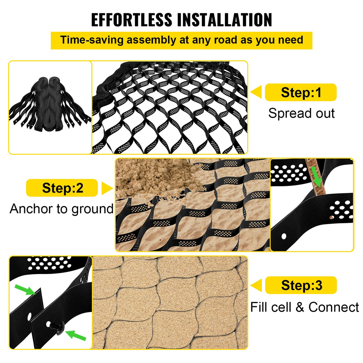 VEVOR Ground Grid walkway setup provides flexible, portable flooring