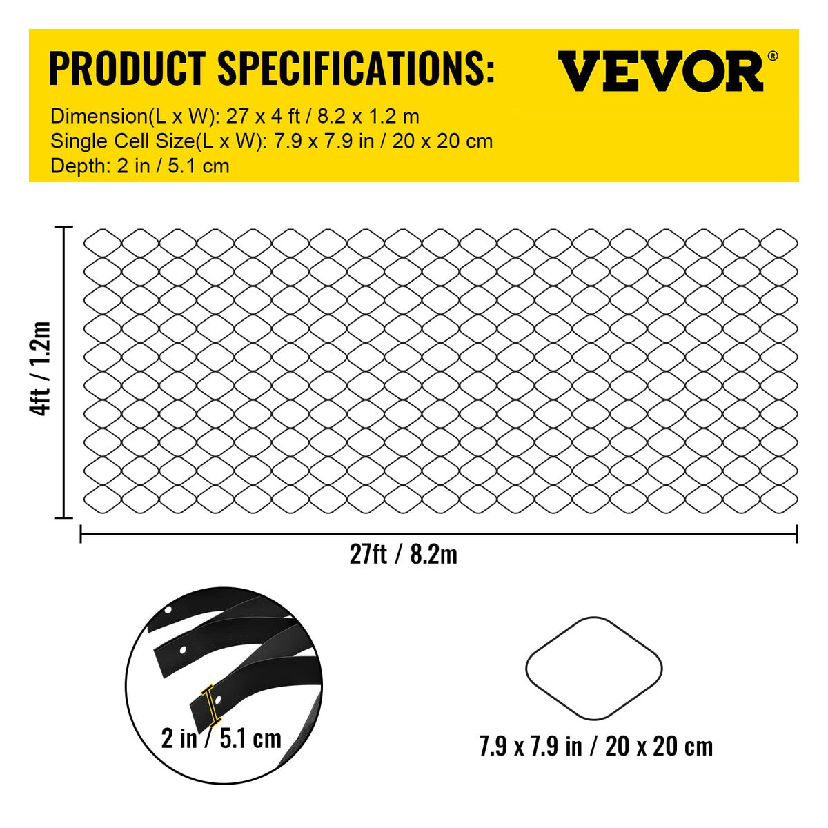 VEVOR Ground Grid applied to driveway and walkway projects