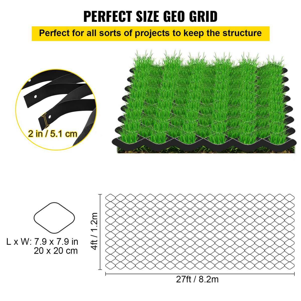 HDPE cuttable material of VEVOR Ground Grid for DIY sizing