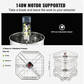 VEVOR extractor with transparent lid view to observe honey flow