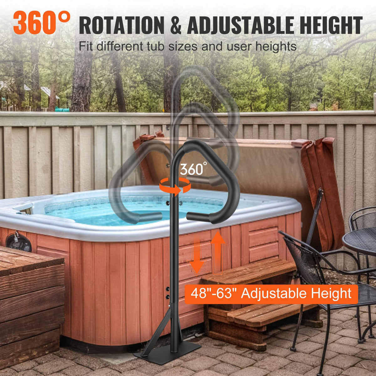 VEVOR hot tub handrail rust-proof aluminum for moisture resistance