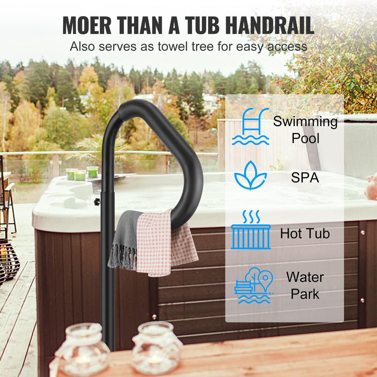 VEVOR handrail uses stainless steel screws for durable assembly