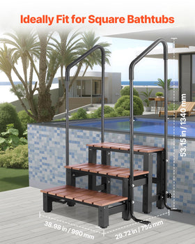 VEVOR hot tub steps support up to 550 lbs for steady entry