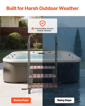 VEVOR hot tub steps metal handrail enhances grip and safety during entry