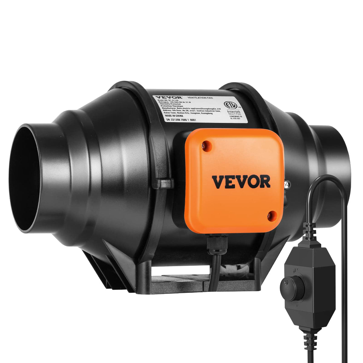 VEVOR inline duct fan assembly enables quick setup and reliable ventilation.